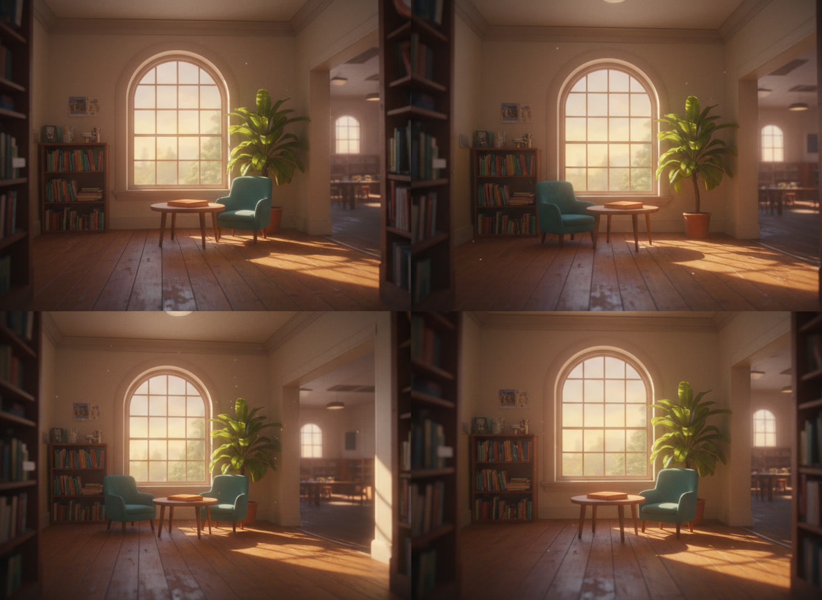 The actual Sunlit Reading Nook location sheet generated in this walkthrough