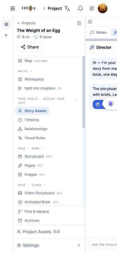 Initial 390 by 844 layout with the left sidebar and right context panel occupying the workspace