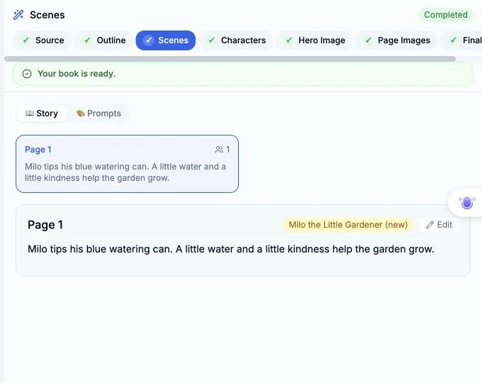 Reopened Scenes page still contains the replacement text