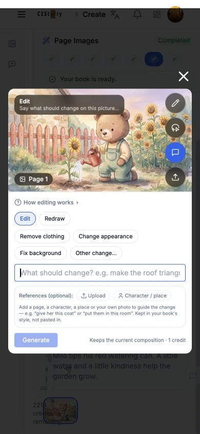 Phone-size Describe editor after reopening the saved result