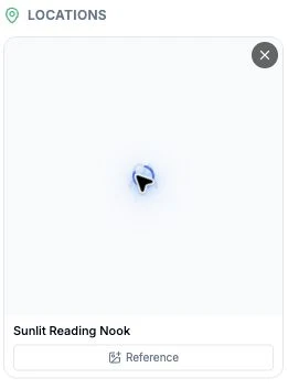 The new location card while its image was loading