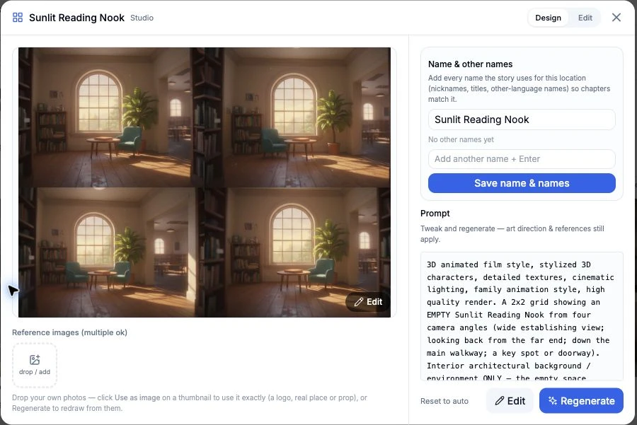 Sunlit Reading Nook reopened in Studio after a full page refresh