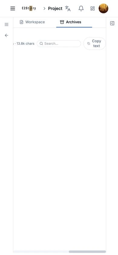 Horizontal scrolling exposes the reader toolbar but not readable chapter content